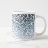 Wild Blue Zebra Print Ombre Grote Koffiekop (Rechts)