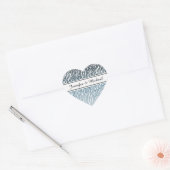Wild Blue Zebra Print Ombre Hart Sticker (Envelop)