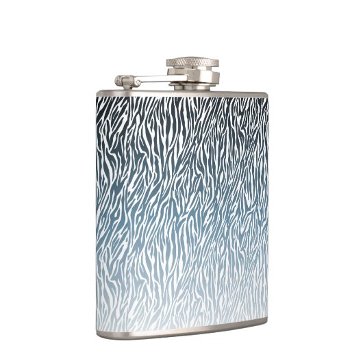 Wild Blue Zebra Print Ombre Heupfles (Rechts)