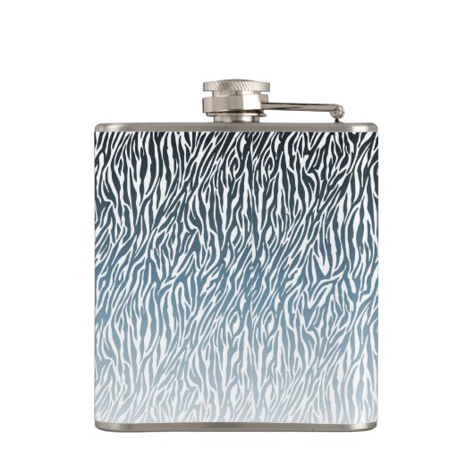 Wild Blue Zebra Print Ombre Heupfles (Achterkant)