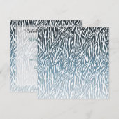 Wild Blue Zebra Print Ombre Kaart (Voorkant / Achterkant)