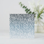 Wild Blue Zebra Print Ombre Kaart (Staand voorkant)