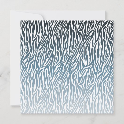 Wild Blue Zebra Print Ombre Kaart (Voorkant)