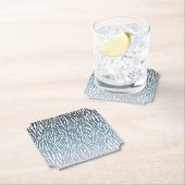 Wild Blue Zebra Print Ombre Kartonnen Onderzetters (Insitu)