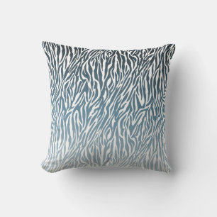 Wild Blue Zebra Print Ombre Kussen