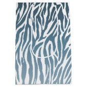 Wild Blue Zebra Print Ombre Medium Cadeauzakje (Achterkant)