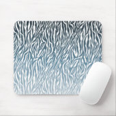Wild Blue Zebra Print Ombre Muismat (Met muis)