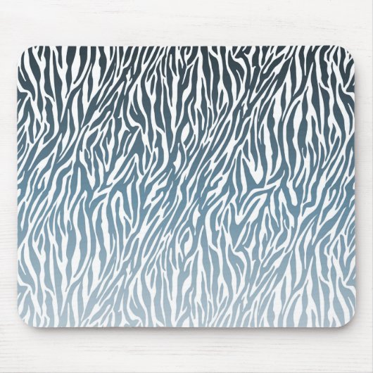 Wild Blue Zebra Print Ombre Muismat (Voorkant)