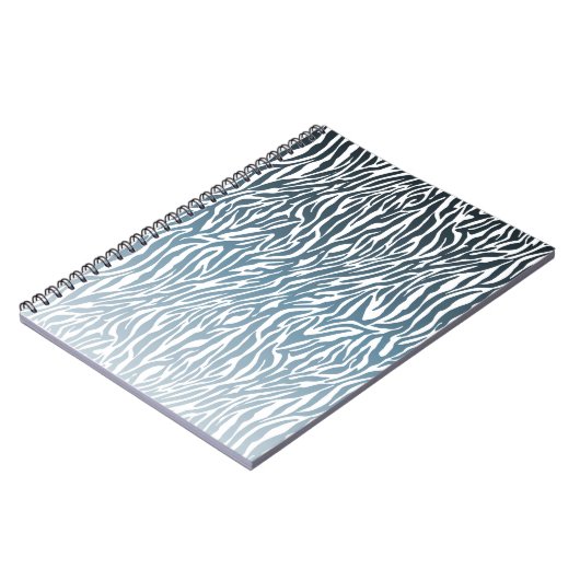 Wild Blue Zebra Print Ombre Notitieboek (Linkerzijde)