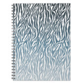 Wild Blue Zebra Print Ombre Notitieboek (Voorkant)
