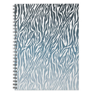 Wild Blue Zebra Print Ombre Notitieboek