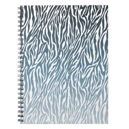 Wild Blue Zebra Print Ombre Notitieboek (Voorkant)
