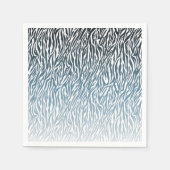 Wild Blue Zebra Print Ombre Servetten (Voorkant)