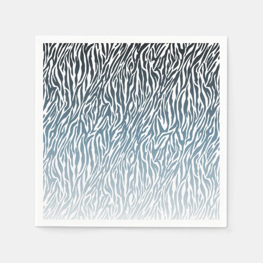 Wild Blue Zebra Print Ombre Servetten (Voorkant)