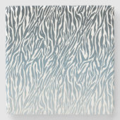 Wild Blue Zebra Print Ombre Stenen Onderzetter (Voorkant)