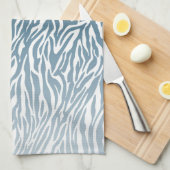 Wild Blue Zebra Print Ombre Theedoek (Quarter Fold)