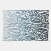 Wild Blue Zebra Print Ombre Theedoek (Horizontaal)