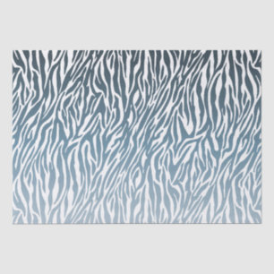 Wild Blue Zebra Print Ombre Tissuepapier