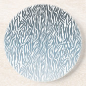 Wild Blue Zebra Print Ombre Zandsteen Onderzetter (Voorkant)