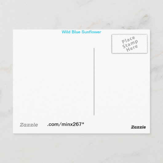 Wild Blue Zonnebloem Briefkaart (Achterkant)