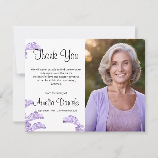 Wild Bluebell begrafenis dank u kaarten (Voorkant)