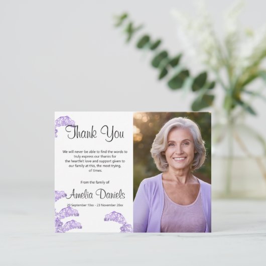 Wild Bluebell begrafenis dank u kaarten (Staand voorkant)