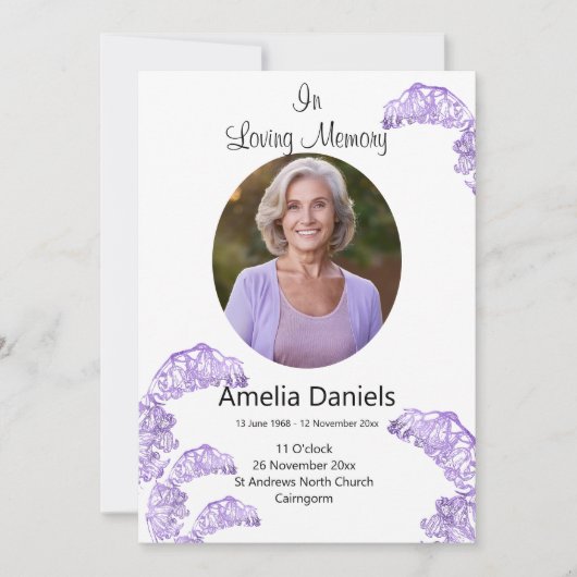 Wild Bluebell in liefdevolle herinnering begrafeni Kaart (Voorkant)