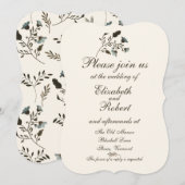 Wild Bluebell Waterverf Wedding Invitation Suite Kaart (Voorkant / Achterkant)