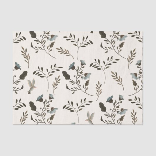 Wild Bluebell Waterverf Wedding Invitation Suite Tissuepapier (Voorkant)