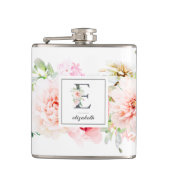 Wild Blush Botanical Letter E Monogram Heupfles (Voorkant)