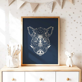 Wild Boar | Afdruk van de woudwand van bosdieren Poster