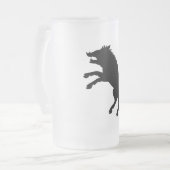 Wild Boar Black en White Silhouette Matglas Bierpul (Voorkant links)
