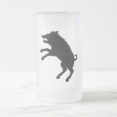 Wild Boar Black en White Silhouette Matglas Bierpul (Center)