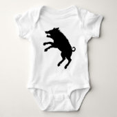 Wild Boar Black en White Silhouette Romper (Voorkant)