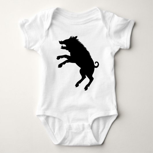 Wild Boar Black en White Silhouette Romper (Voorkant)