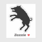 Wild Boar Black en White Silhouette Sticker (Vel)