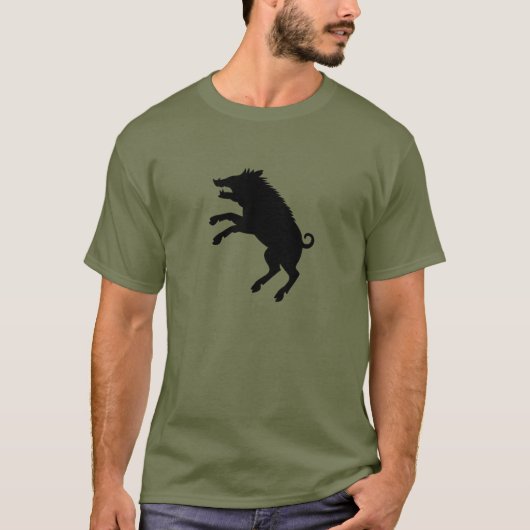 Wild Boar Black en White Silhouette T-shirt (Voorkant)