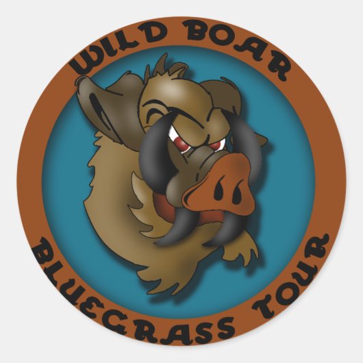 Wild Boar Bluegrass Tour Ronde Sticker (Voorkant)