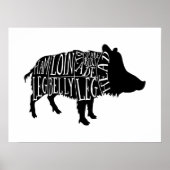 wild boar butcher cuts, big wall art, kitchen art poster (Voorkant)