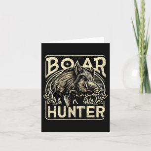 Wild Boar Cool Retro Hog Hunting Mannen Vintage Kaart