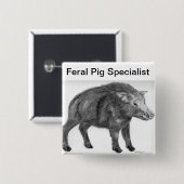 Wild Boar, defensieve Stance Vierkante Button 5,1 Cm (Voorkant /achterkant)