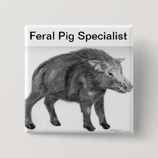 Wild Boar, defensieve Stance Vierkante Button 5,1 Cm