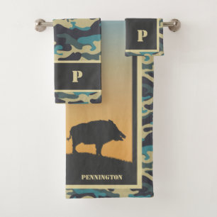 Wild Boar en Camo Bath Towel Set Bad Handdoek