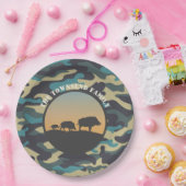 Wild Boar en Camo Papieren Bordje (Feest)