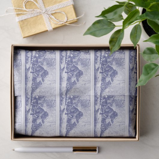 Wild Boar Family Tekening Blue Tissuepapier (Geschenk)