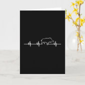 Wild Boar Heartbeat Ekg Hog Hunter Hunt Hunting  Kaart (Gele Bloem)