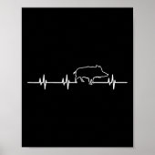 Wild Boar Heartbeat Ekg Hog Hunter Hunt Hunting Poster (Voorkant)