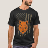 Wild Boar Hunter American Flag T-shirt (Voorkant)