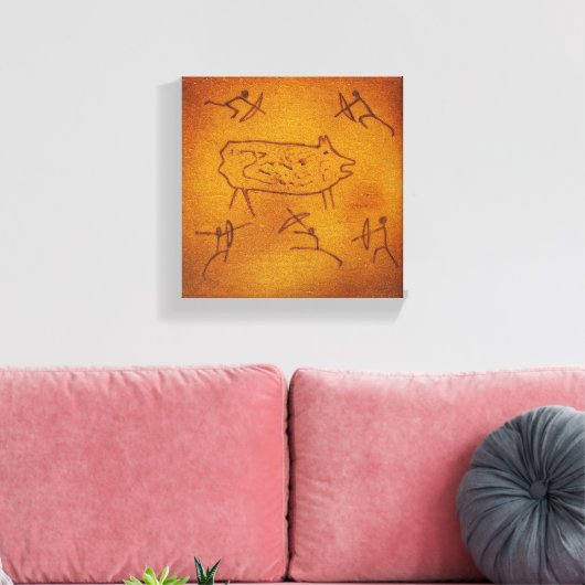Wild Boar Hunting Canvas Afdruk (Insitu (Woonkamer))