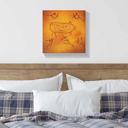 Wild Boar Hunting Canvas Afdruk (Insitu (Slaapkamer))